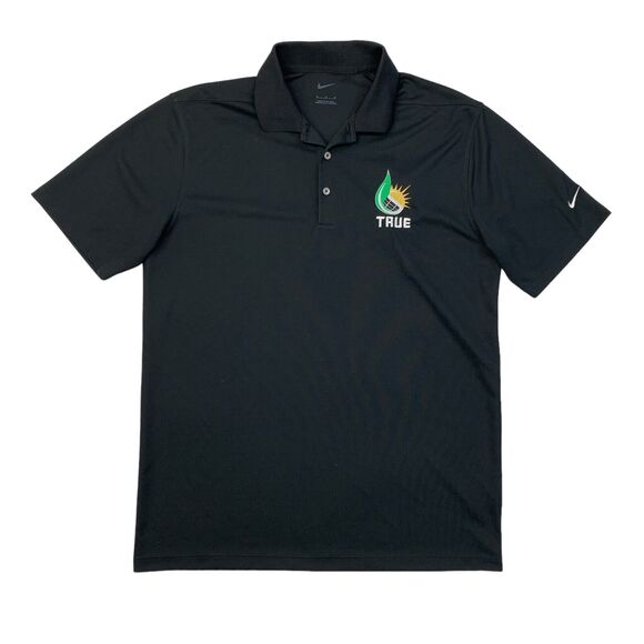 Nike Golf Shirt Mens M Medium Black Micro Pique 2.0 Performance Golf Polo - Picture 1 of 13